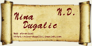 Nina Dugalić vizit kartica